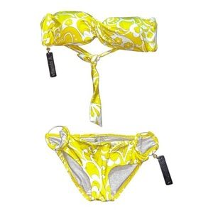 Vitamin A Yellow and White Bikini Swimwear